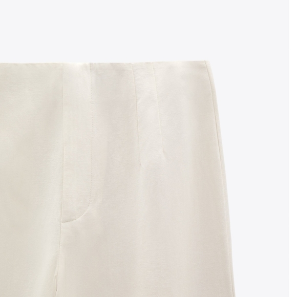 ZARA * Linen Blend High Waisted Wide Leg Pants - Picture 5 of 7
